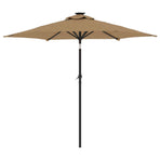 Garden Parasol with Steel Pole Taupe 225x225x212 cm