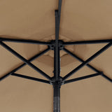 Garden Parasol with Steel Pole Taupe 225x225x212 cm