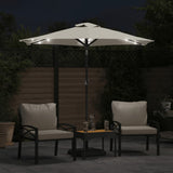 Garden Parasol with LEDs and Steel Pole White 225x225x212cm - Side View