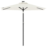 Garden Parasol with LEDs and Steel Pole White 225x225x212cm - Top-Down View