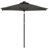 Garden Parasol with LEDs and Steel Pole Anthracite 225x225x212cm