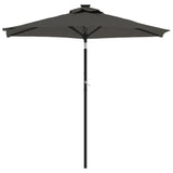 Garden Parasol with LEDs and Steel Pole Anthracite 225x225x212cm - Top-Down View