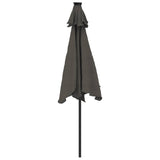 Garden Parasol with LEDs and Steel Pole Anthracite 225x225x212cm - Close-Up Angle