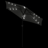 Garden Parasol with LEDs and Steel Pole Anthracite 225x225x212cm - Low Angle