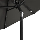 Garden Parasol with LEDs and Steel Pole Anthracite 225x225x212cm - Extra Image