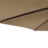 Garden Parasol with LEDs and Steel Pole Taupe 225x225x212cm