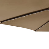 Garden Parasol with LEDs and Steel Pole Taupe 225x225x212cm - Extra Image
