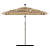 Garden Parasol with Steel Pole Brown 246x246x230 cm - Side View