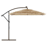 Garden Parasol with Steel Pole Brown 246x246x230 cm - Top-Down View