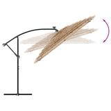 Garden Parasol with Steel Pole Brown 246x246x230 cm - Close-Up Angle
