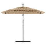 Garden Parasol with Steel Pole Brown 269x269x235 cm - Side View