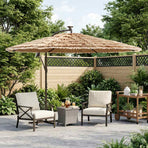 Garden Parasol with Steel Pole Brown 269x269x235 cm