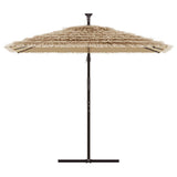 Garden Parasol with Steel Pole Brown 290x290x238 cm