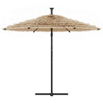 Garden Parasol with Steel Pole Brown 290x290x238 cm