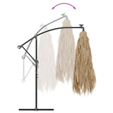 Garden Parasol with LEDs and Steel Pole Brown 269x269x235 cm