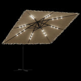 Garden Parasol with LEDs and Steel Pole Brown 269x269x235 cm - Extra Image