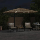 Garden Parasol with LEDs and Steel Pole Brown 290x290x238 cm - Side View