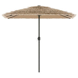 Garden Parasol with Steel Pole Brown 248x248x248 cm - Side View