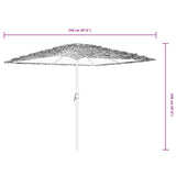 Garden Parasol with Steel Pole Brown 248x248x248 cm - Extra Image