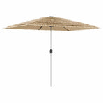 Garden Parasol with Steel Pole Brown 300x200x250 cm