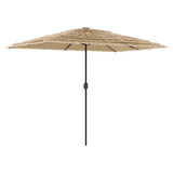 Garden Parasol with Steel Pole Brown 300x200x250 cm - Front View