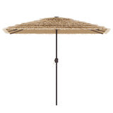Garden Parasol with Steel Pole Brown 300x200x250 cm - Side View