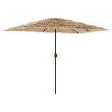 Garden Parasol with Steel Pole Brown 300x200x250 cm - 45-Degree Angle