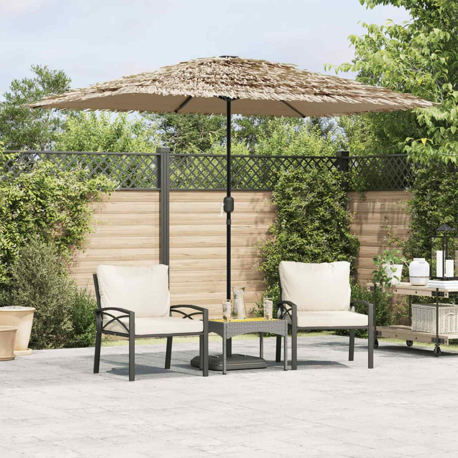 Garden Parasol with Steel Pole Brown 300x200x250 cm