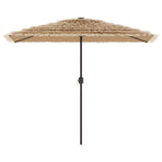 Garden Parasol with Steel Pole Brown 300x200x250 cm