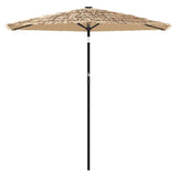 Garden Parasol with Steel Pole Brown 268x268x226 cm - Side View
