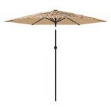 Garden Parasol with Steel Pole Brown 268x268x226 cm - Top-Down View