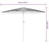 Garden Parasol with Steel Pole Brown 268x268x226 cm - Extra Image