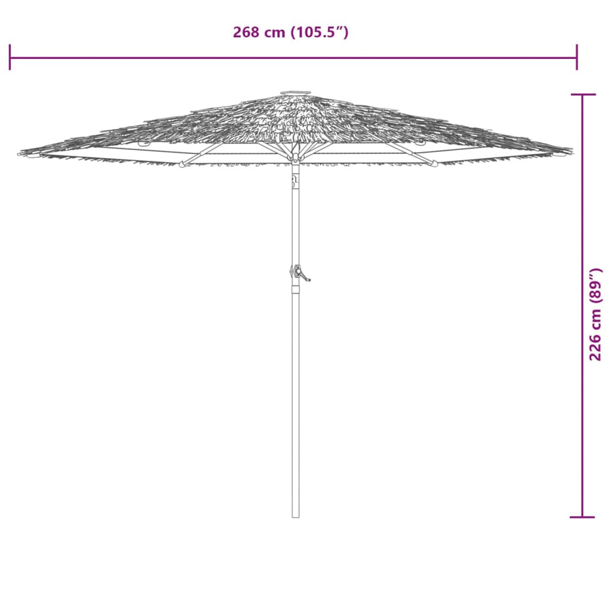 Garden Parasol with Steel Pole Brown 268x268x226 cm