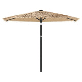 Garden Parasol with Steel Pole Brown 288x288x225 cm - Side View