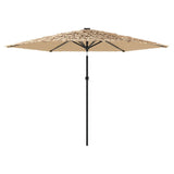 Garden Parasol with Steel Pole Brown 288x288x225 cm - Top-Down View