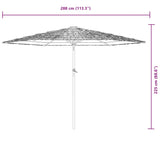 Garden Parasol with Steel Pole Brown 288x288x225 cm - Extra Image