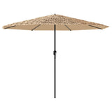 Garden Parasol with Steel Pole Brown 324x324x247 cm