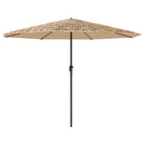 Garden Parasol with Steel Pole Brown 324x324x247 cm - Front View