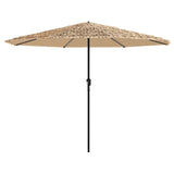 Garden Parasol with Steel Pole Brown 324x324x247 cm - Side View