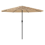 Garden Parasol with Steel Pole Brown 324x324x247 cm