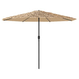 Garden Parasol with Steel Pole Brown 324x324x247 cm - 45-Degree Angle
