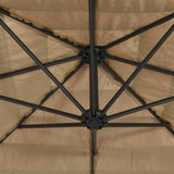Garden Parasol with Steel Pole Brown 324x324x247 cm - Close-Up Angle