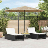Garden Parasol with Steel Pole Brown 324x324x247 cm
