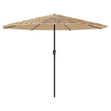 Garden Parasol with Steel Pole Brown 388x388x248 cm - Front View
