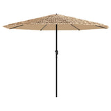 Garden Parasol with Steel Pole Brown 388x388x248 cm - Side View