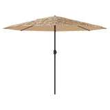 Garden Parasol with Steel Pole Brown 388x388x248 cm - Top-Down View