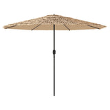Garden Parasol with Steel Pole Brown 388x388x248 cm - 45-Degree Angle