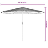 Garden Parasol with Steel Pole Brown 388x388x248 cm - Extra Image