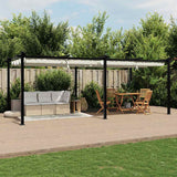 Garden Gazebo with Retractable Roof Cream 3x6 m Aluminium