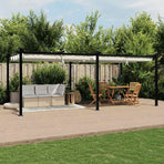 Garden Gazebo with Retractable Roof Cream 3x6 m Aluminium
